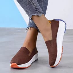 image-Women's Mesh Casual Shoes - Slip-On Loafers Size 43
