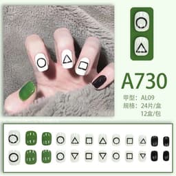 image-Fresh French flowers, cute ins wind, ice and transparent stars, long style, short style, white, high-end manicure and wearable nails