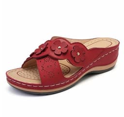image-European and American Multicolor Cross Retro Flowers Super Flat Bottom Round Toe Casual Beach Ladies Sandals Slippers Ladies Foreign Trade