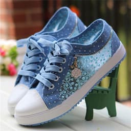 image-Korean Version Canvas Flat Shoes - Women's Casual Sports (62 characters)