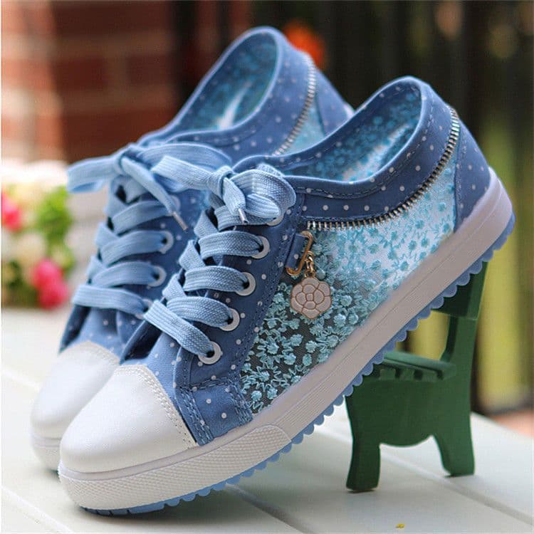 image-Korean Version Canvas Flat Shoes - Women's Casual Sports (62 characters)