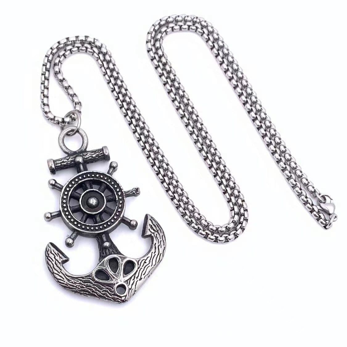 image-Steel Soul Anchor Pendant Necklace - Titanium Steel Retro
