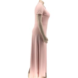 image-FAGADOER Elegant Solid Plus Size Dress XL 5XL Women Short Sleeve A Line Casual