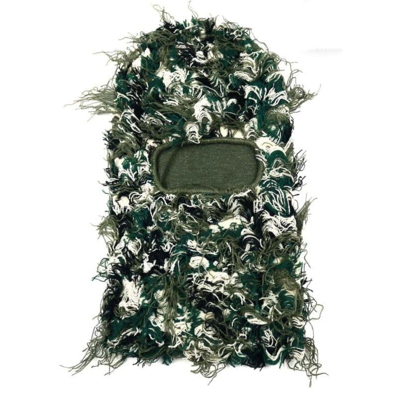 image-Camouflage Knitted Balaclava Hat - Polyester Coffee