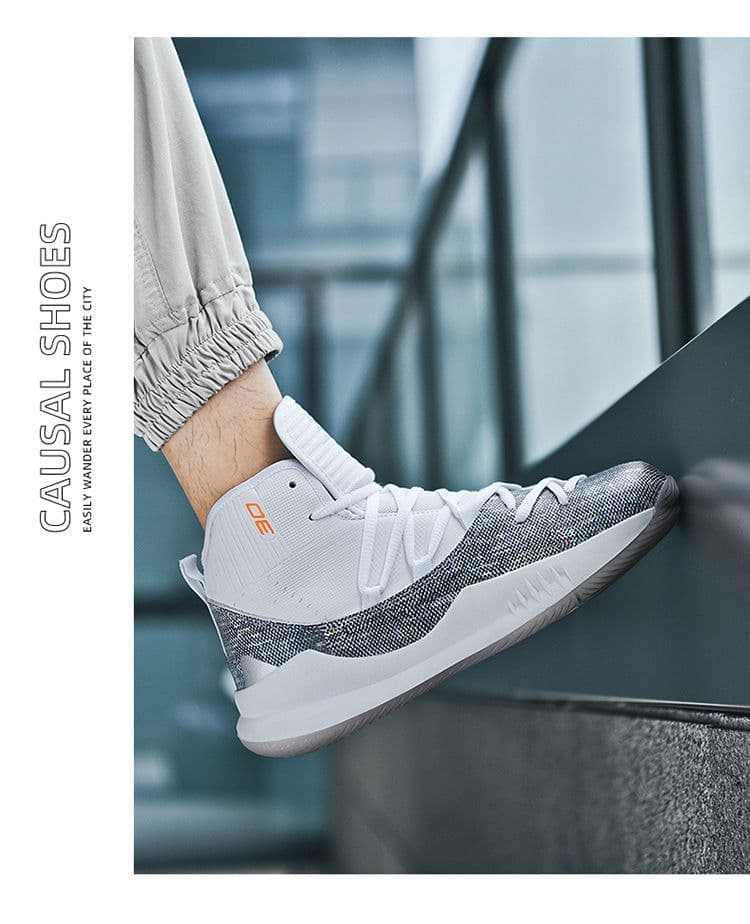 image-Youth Basketball Shoes - Gray Leather Unisex Size 36
