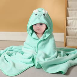 image-Mu Mu Xiong Baby Swaddle Quilt - Elk Coffee Coral Fleece 105cm Newborn