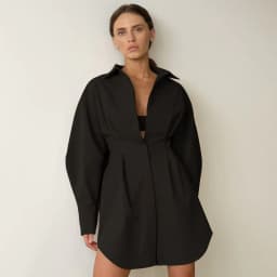 image-Women's 2023 Spring French Shirt Skirt Dress - Long Sleeve Slim Retro