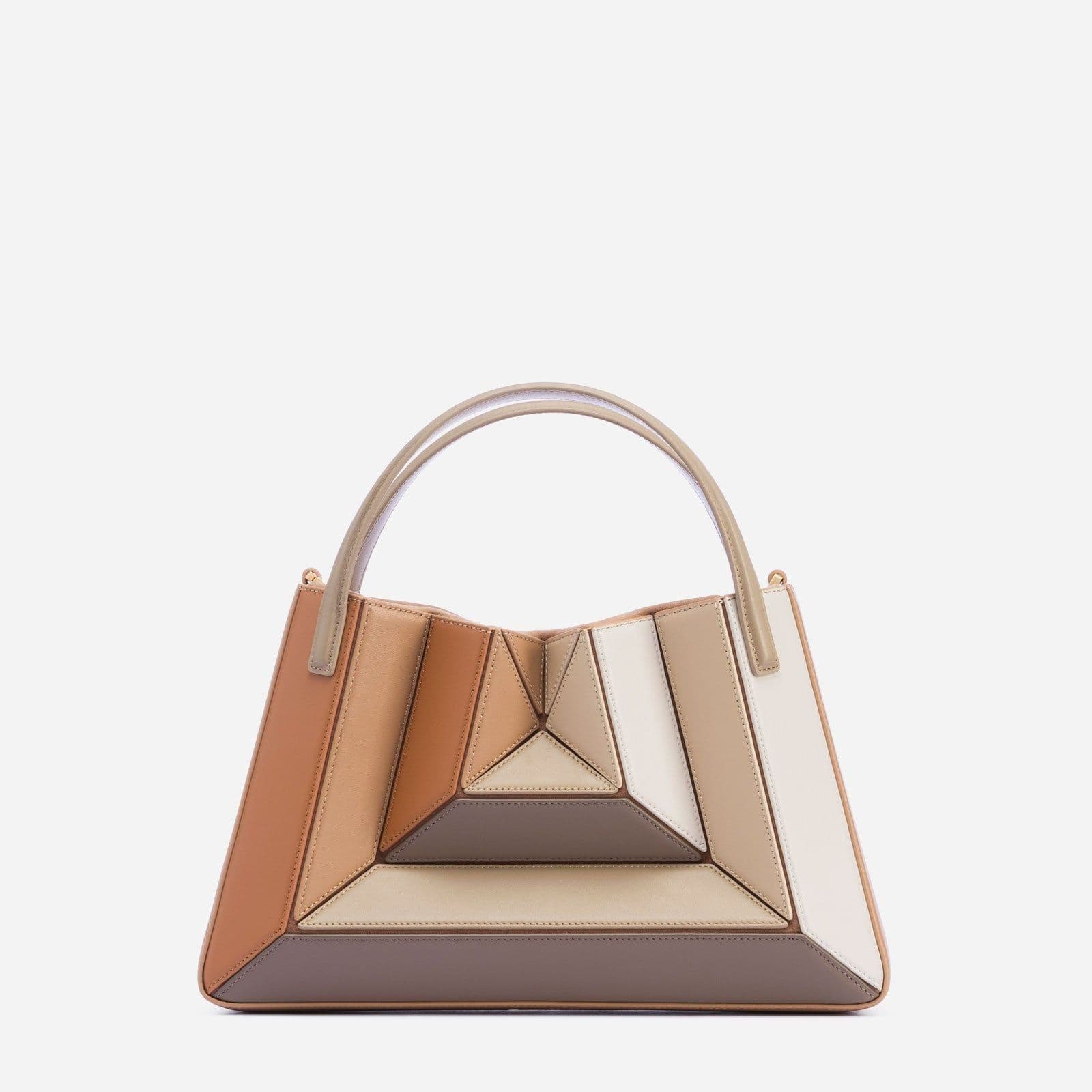 image-Contrast Color Splicing Handbag Women's Drawstring