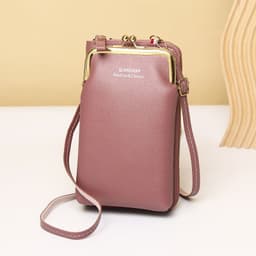 image-Messenger Bag Mobile Phone Bag Ladies Shoulder Bag Candy Color Mini Small Bag Vertical Ladies Clutch Bag Ladies Long Wallet