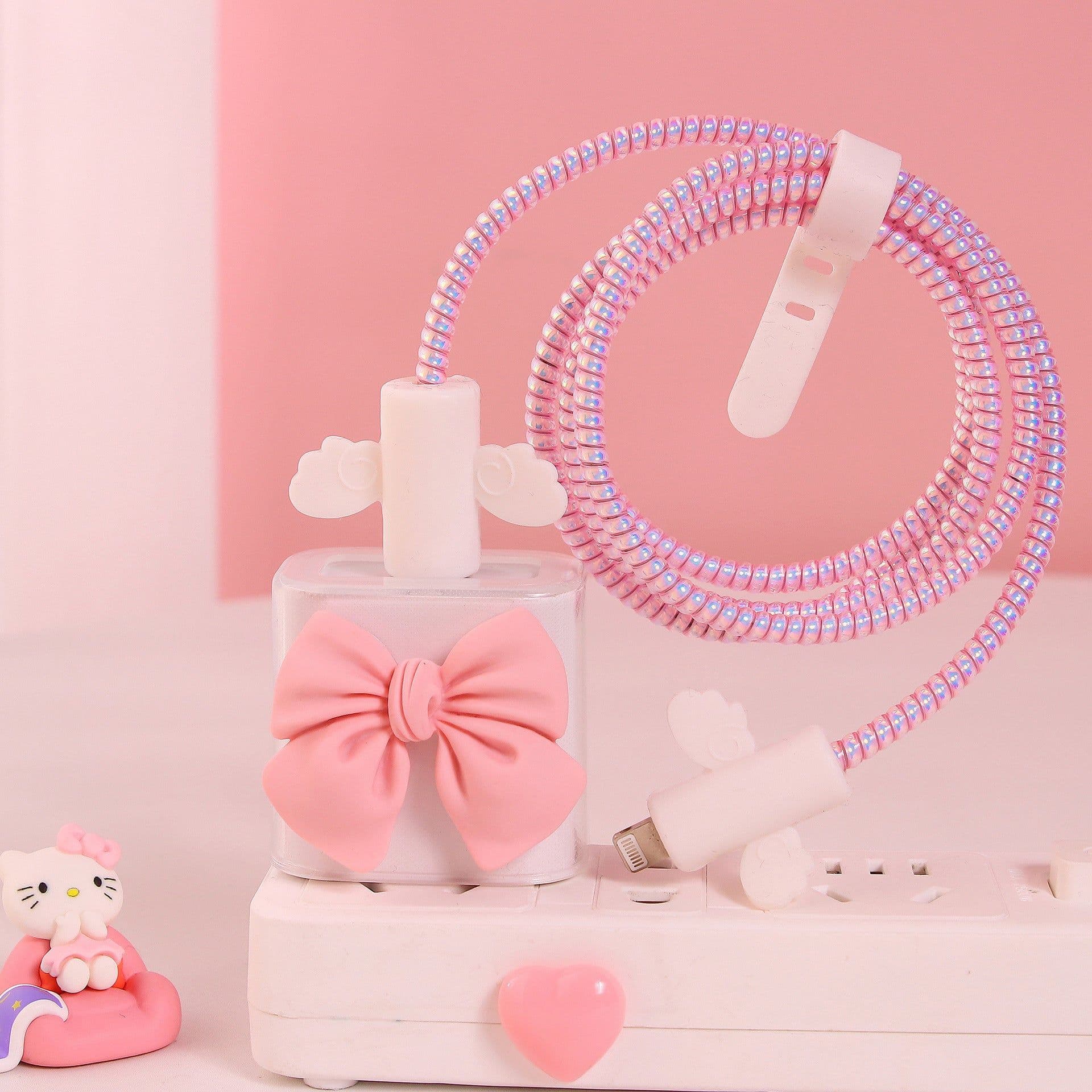 image-Girl's heart is suitable for Apple data cable protective cover ~ 20w mobile phone 11 charger head iphone13 shell ipad12