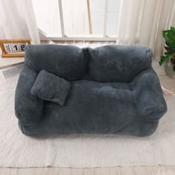 image-Pet Sofa Bed - Rabbit Plush Khaki S 45x38x22cm