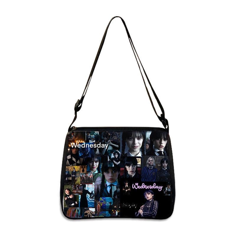 image-Cross-border Adams family Wednesday addams ladies shoulder bag niche armpit bag fashion handbag