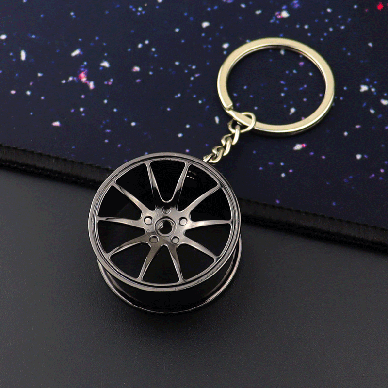 image-Creative Metal Car Key Chain - Turbo Gear Design