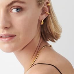 image-C Hoop Earrings - 18K Gold Plated Stainless Steel