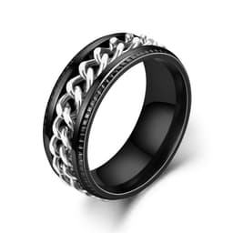 image-New simple transfer jewelry men's titanium steel rotatable beer bottle chain ring personality domineering ring