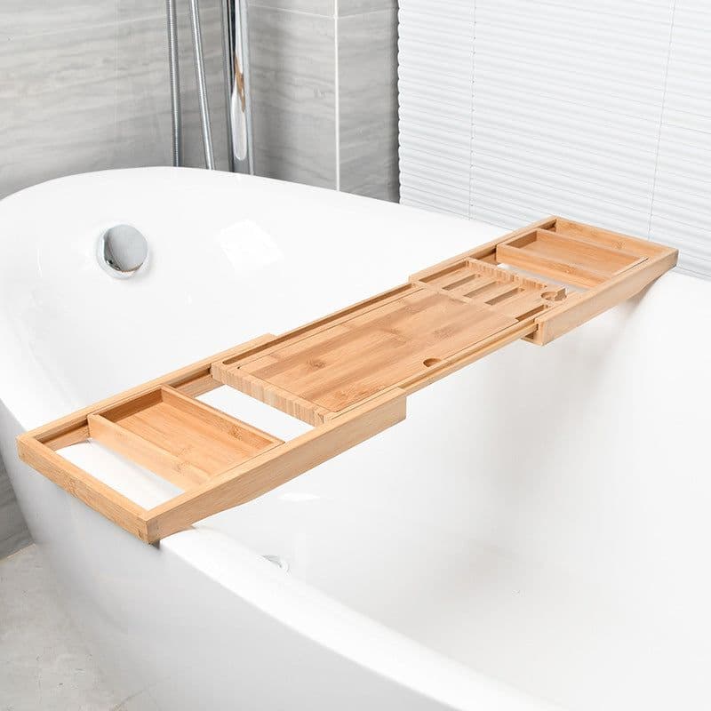 image-Disassembly and assembly of bathtub rack bathtub rack light luxury telescopic non-slip bath rack hotel bathroom bathtub board assembly