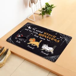 image-Dilla Cartoon Cat Floor Mat - Dark Coffee 40x65cm