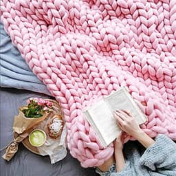 image-Nordic Thick Wool Blanket, Icelandic Knit, Newborn Photography Prop - 127x152cm