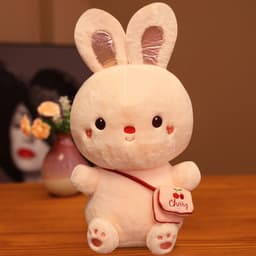 image-Cartoon Peach Bunny Plush Toy - Cherry Rabbit Doll Gift for Kids