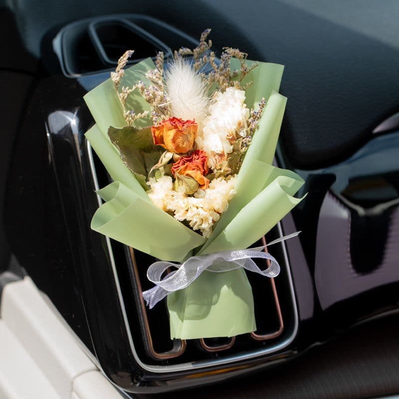 image-Aromatherapy Clip Bouquet - Beige Hydrangea Car Fragrance Decor