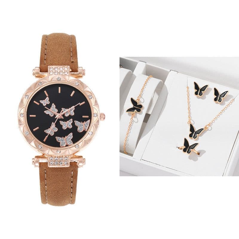 image-Douyin Women's Butterfly Digital Watch - Fashionable Simple