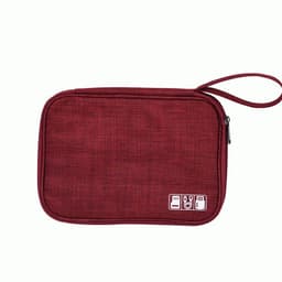 image-Cross-border cation charger storage bag Portable data cable mobile phone storage bag Waterproof three-layer digital bag