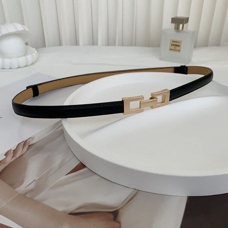 image-Korean Buckle Belt for Women, Trendy Camel Alloy, Fall 2022