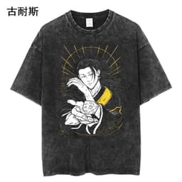 image-Street Hip Hop Washed T-Shirts - Summer Cotton Couple Tops - Black/Multicolor