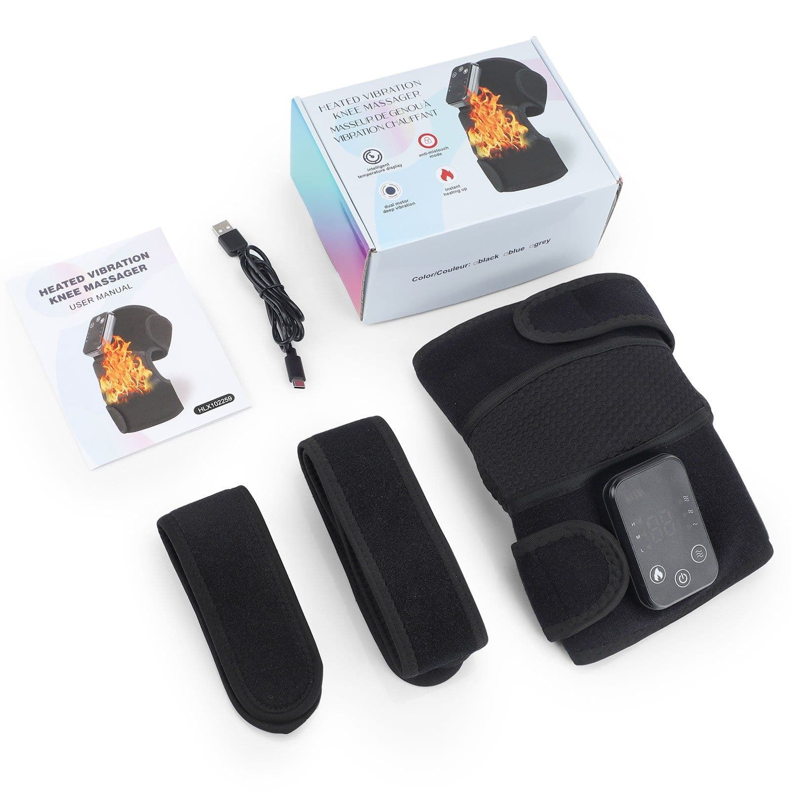 image-Electric Heating Knee Massager - Vibration & Hot Compress Gray