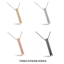 image-Mindfulness Titanium Steel Whistle Pendant Necklace - 41-50cm Adjustable