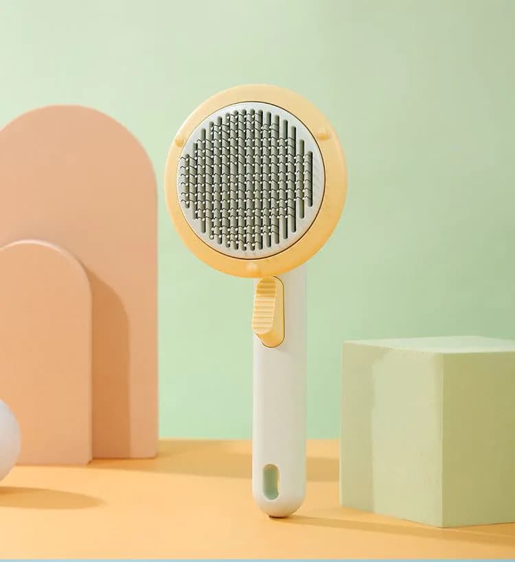 image-Pet Hair Removal Comb Dog Grooming Brush Gray Blue