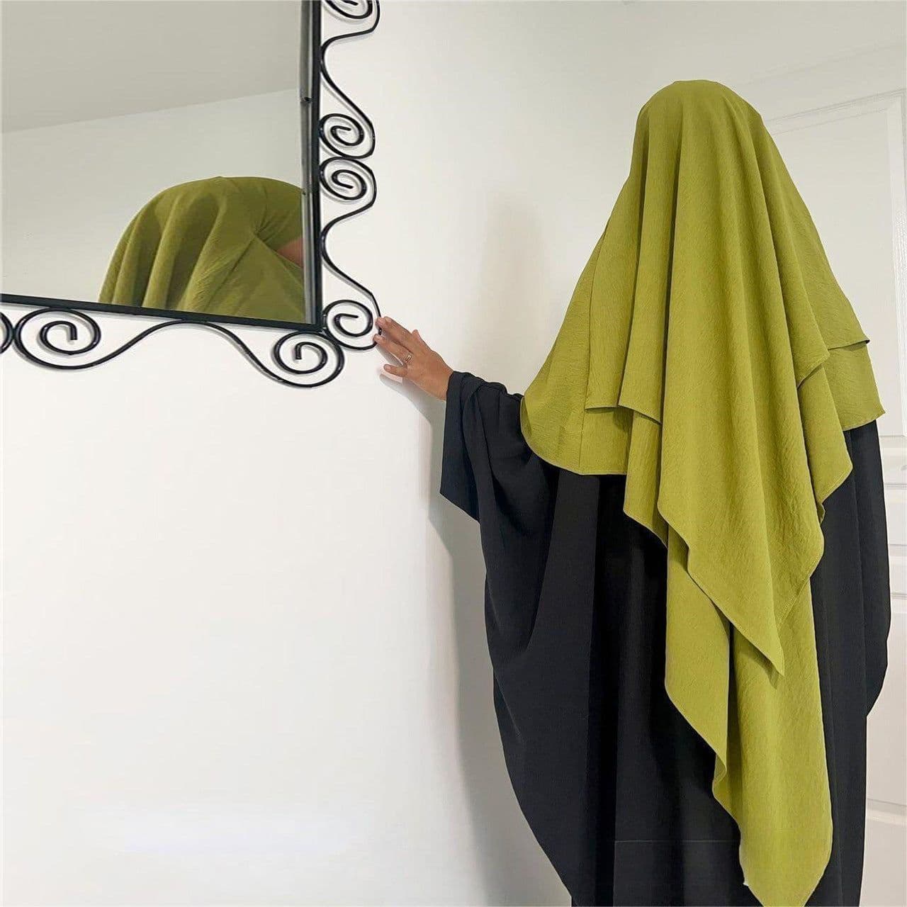 image-Ladies Turban Hijab - Khaki Middle East Ethnic Shawl (65 characters)
