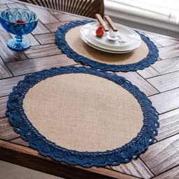 image-Yimanqiyun hemp rope placemat red tassel tableware mat woven color matching festival tassel bowl mat factory direct supply
