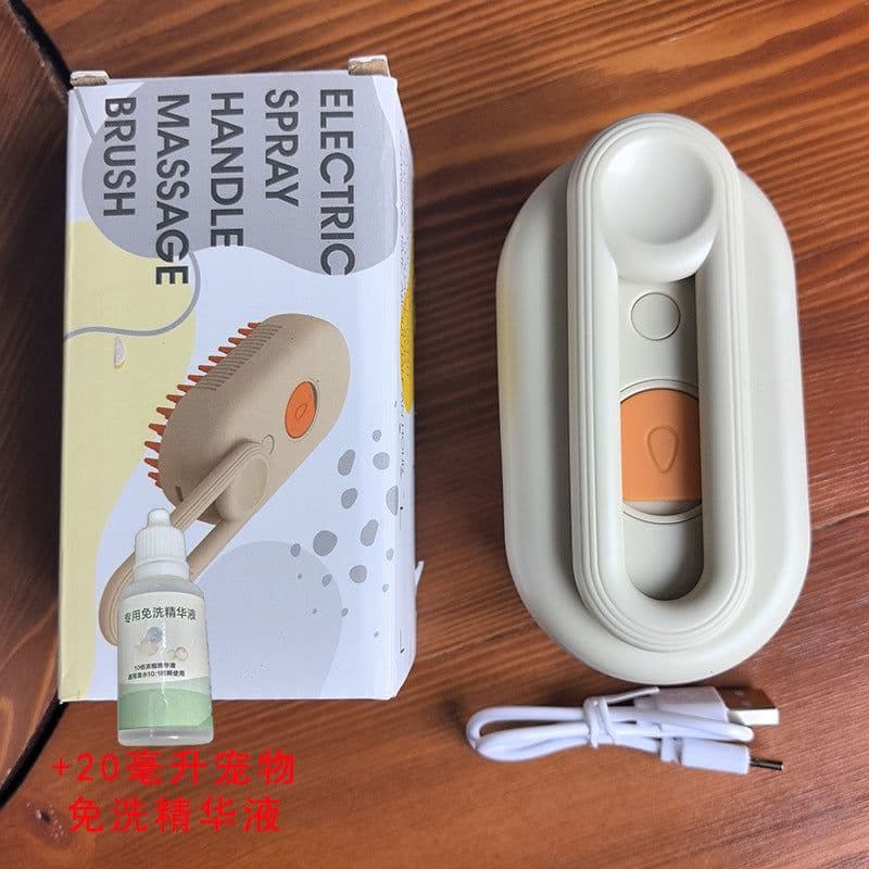 image-Pet Spray Brush - Cat Dog Massage Comb White