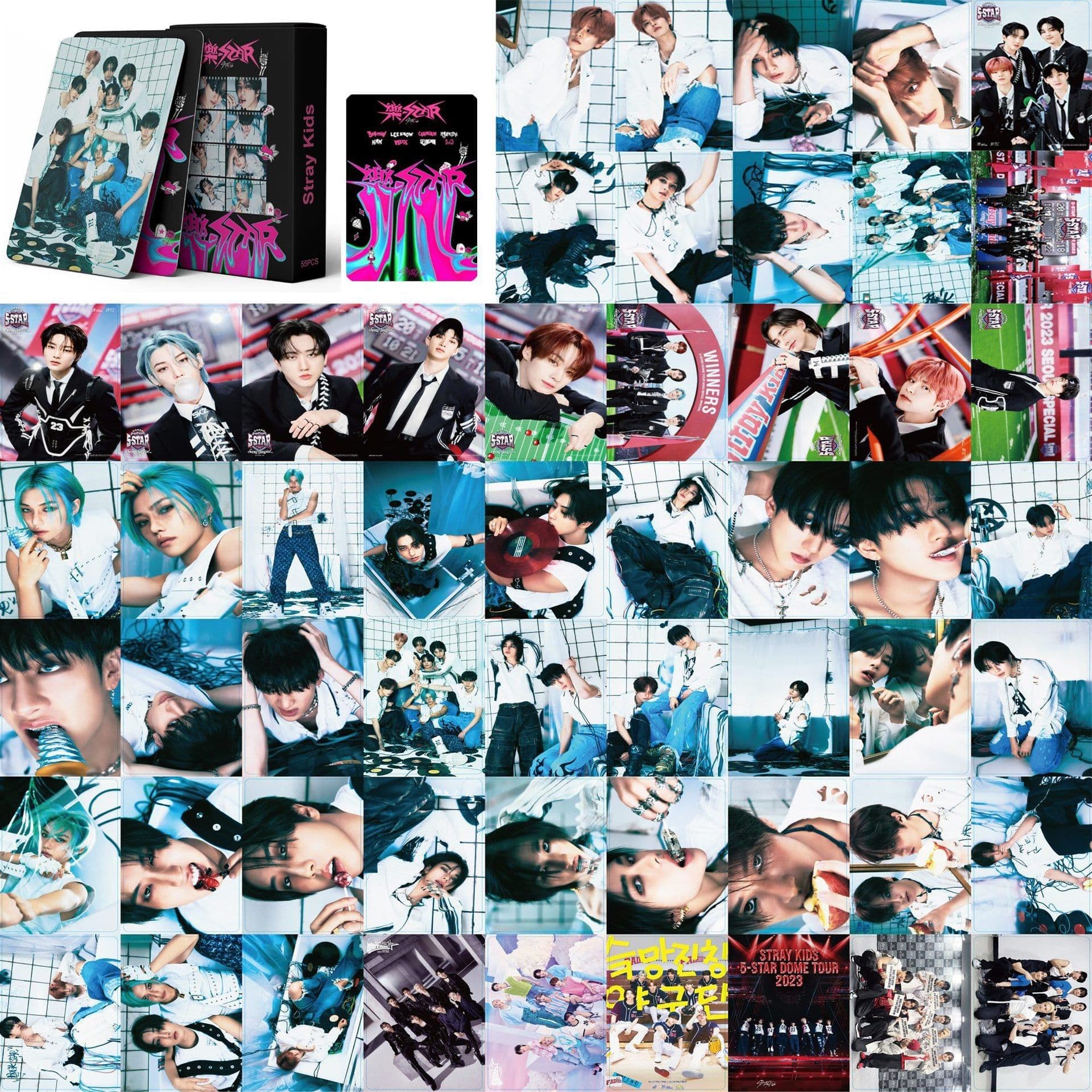 image-SK Stray Kids Album Cards - Bang Chan, Lee Know, Hyunjin