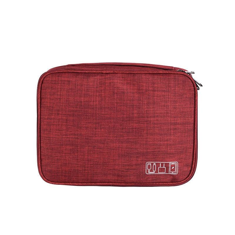 image-Cross-border cation charger storage bag Portable data cable mobile phone storage bag Waterproof three-layer digital bag