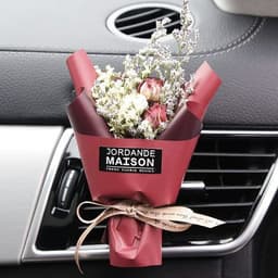image-Aromatherapy Clip Bouquet - Beige Hydrangea Car Fragrance Decor