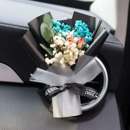 image-Aromatherapy Clip Bouquet - Beige Hydrangea Car Fragrance Decor