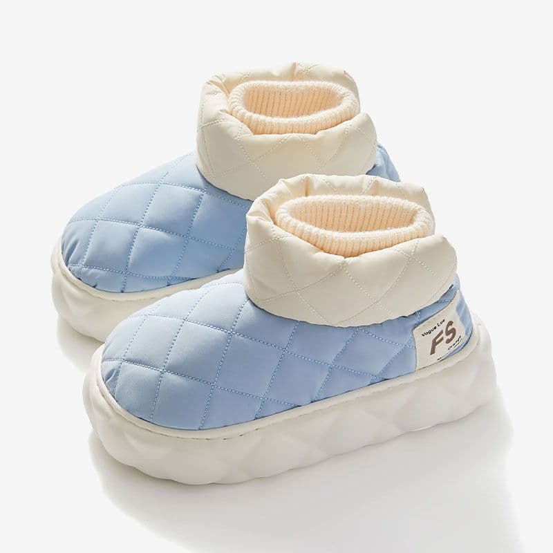 image-Lianjia 2023 autumn and winter new fashion trendy color matching plaid couple style men and women outer wear latex cotton shoes wholesale