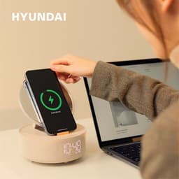 image-Multifunctional Wireless Cosmetic Mirror with Bluetooth Speaker & Alarm Clock