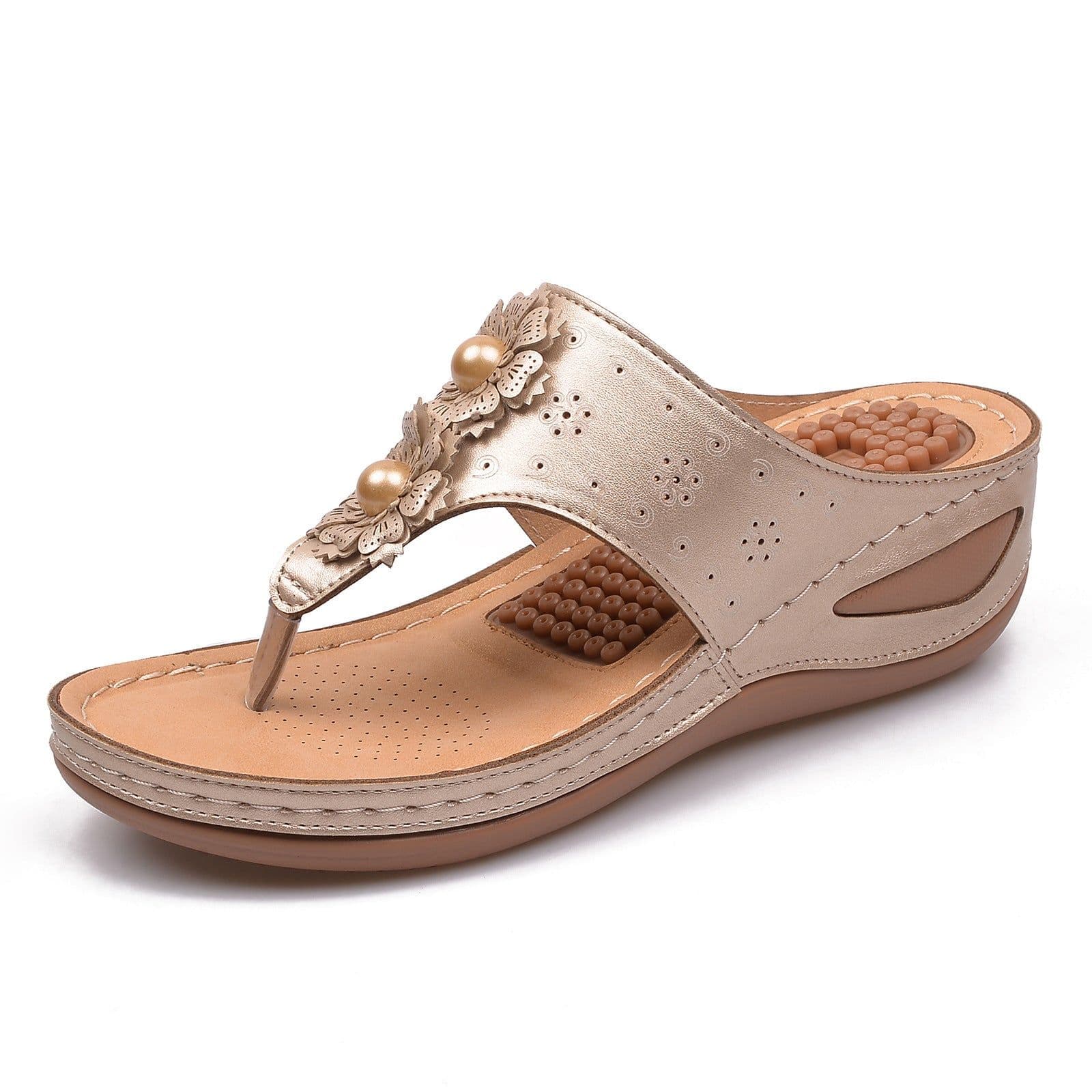 image-NVDIYAYA Flip-Flop Sandals - Pink Wedge Heel