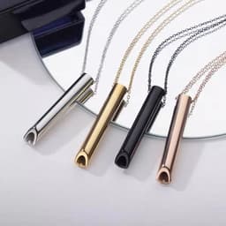 image-Mindfulness Titanium Steel Whistle Pendant Necklace - 41-50cm Adjustable