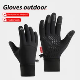image-Nylon Riding Gloves XL - Waterproof Windproof Gray