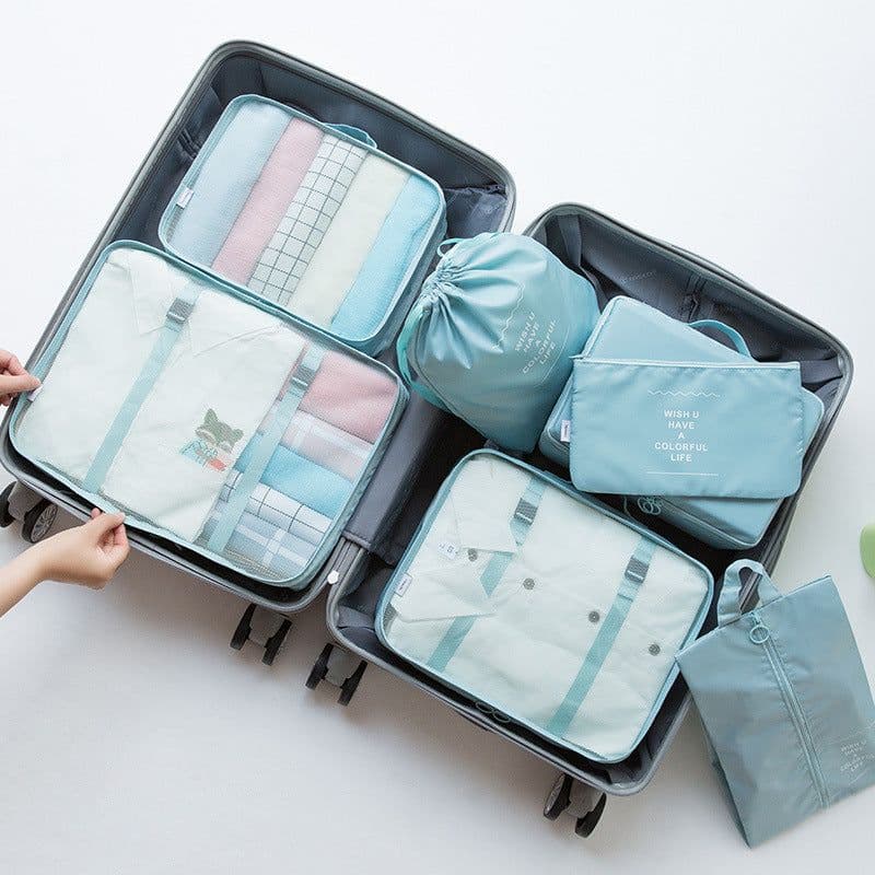 image-Travel Storage Bag Set 7pc Organizer Dark Blue