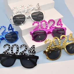 image-2024 Digital Glasses Cross-border New Year's Eve Party Decoration Christmas Glasses Digital Funny Sunglasses
