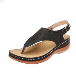 image-Manufacturers in stock cross-border 2021 new solid color embroidered flip-flop women's large size sandals ladies sandal