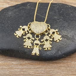 image-Children's Number Pendant Necklace - 18k Gold Plated Copper