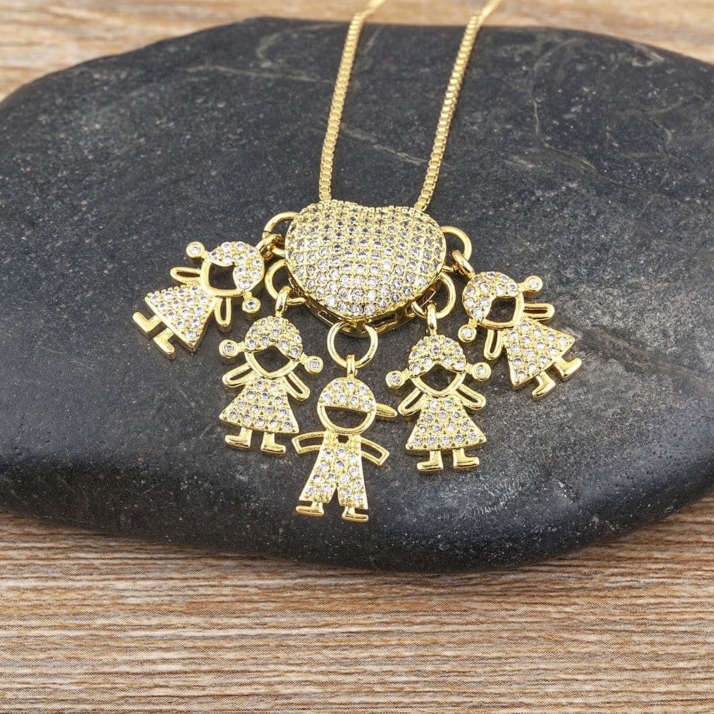 image-Children's Number Pendant Necklace - 18k Gold Plated Copper