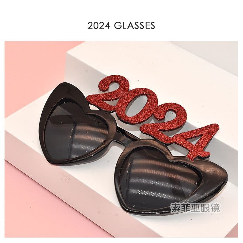 image-2024 Digital Glasses Cross-border New Year's Eve Party Decoration Christmas Glasses Digital Funny Sunglasses