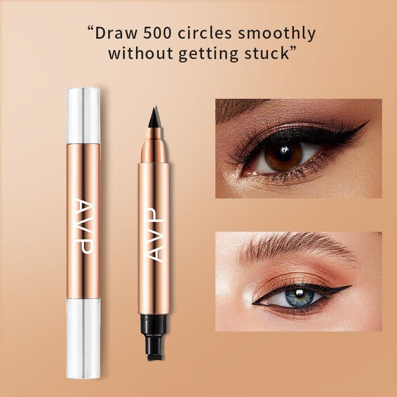 image-Ou Qianya Double Headed Waterproof Eyeliner Pen Black
